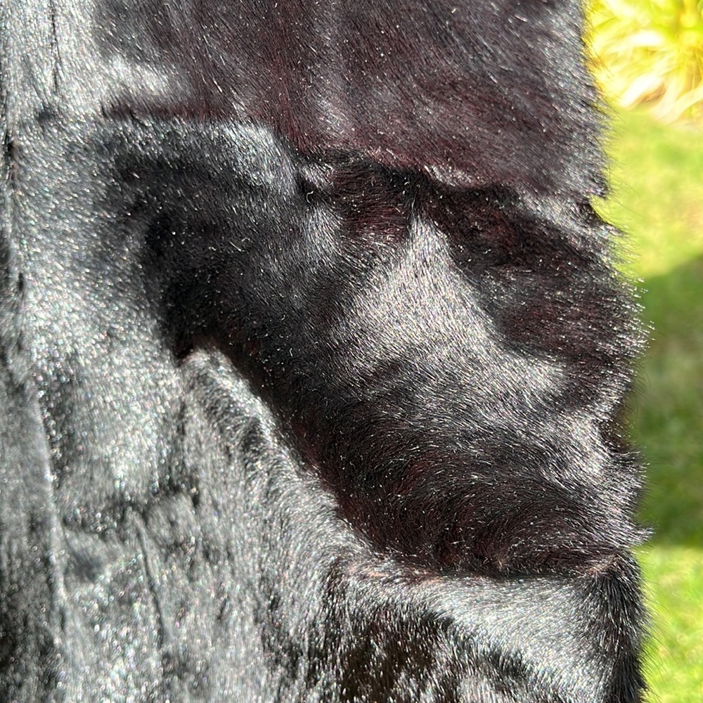 Mid Century Fur Coat Maxi Midi Length Black Cuffed  by Vancouver Fur Co Sz S/M - Picture 10 of 13